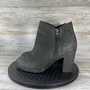 Timberland Women’s Tilson Ortholite Black Leather Zip Up Ankle Bootie Size 8.5